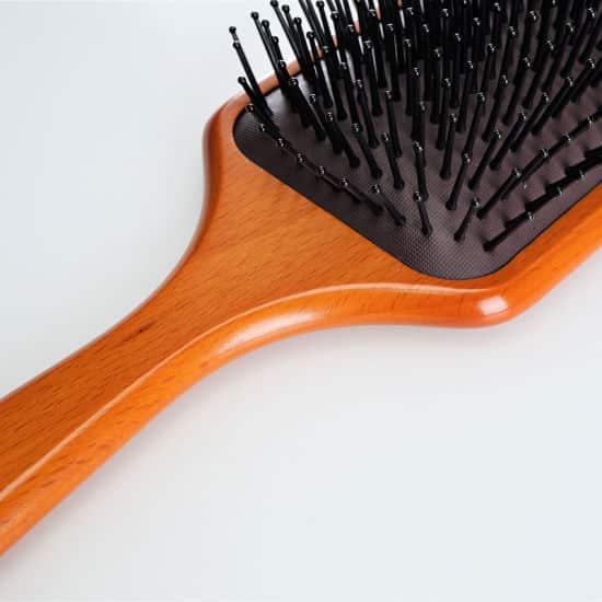 wholesale large square cosmetic plastic wooden bamboo paddle brush massage pins brush detangling brush professional salon natural hair brush